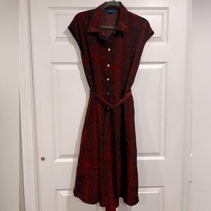 Burgundy snake print Apt 9 shirt dress